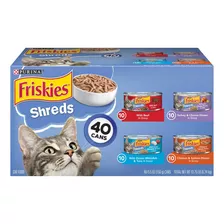 Purina Friskies Shreds Cat Food Variety Pack, (40 Latas)