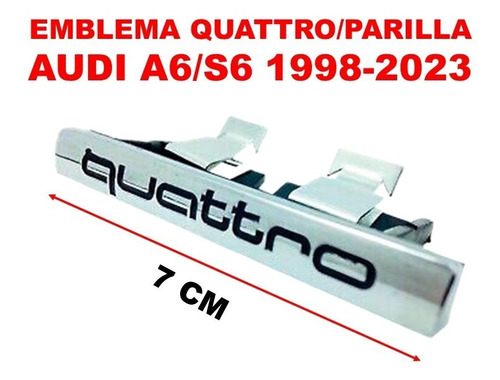 Emblema Quattro/parilla Audi A6/s6 1998-2023 Crom/negro Foto 3