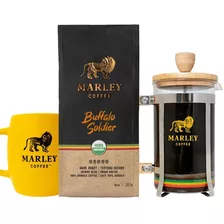 Prensa Francesa + Café Molido Marley Coffee +taza Marley Mug