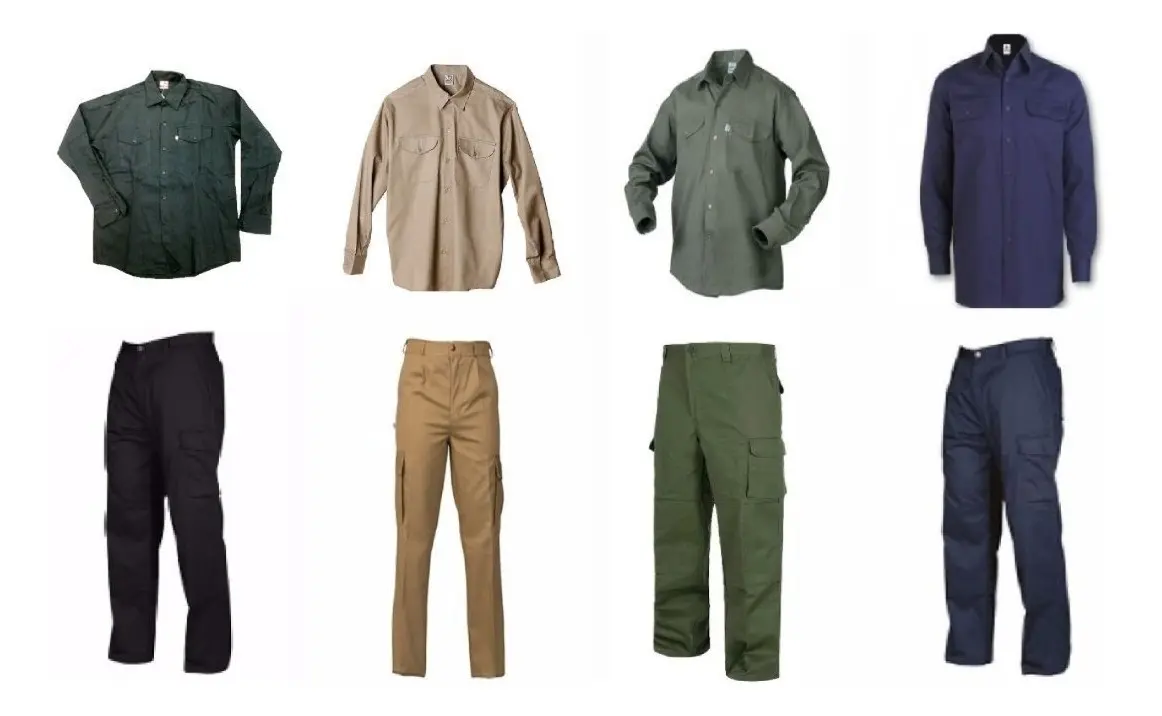 Conjuntos Ropa De Trabajo Pantalon Cargo Y Camisa  Azul Marino