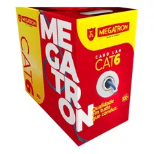 Cabo Rede Cat 6 Homologado 305 Metros Utp Lan 4 Par Megatron