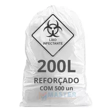 500 Sacos De Lixo Infectante 200 Litros Branco Hospitalar