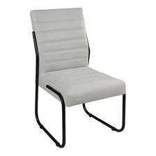Conjunto Com 4 Cadeira Jade Sala De Jantar Couro Sintético Cor Da Estrutura Da Cadeira Preto Cor Do Assento Gelo Desenho Do Tecido Liso