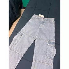 Pantalón Jean Cargo De Mujer Marca Luccabossio Nuevo Sin Uso