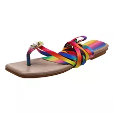 Chinelos De Verão, Sandálias De Bandagem Coloridas, Sapato D