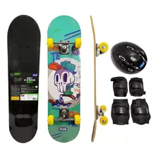 Skate Radical Completo Montado 50kg + Kit Proteção Brinde