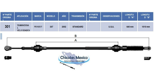 Chicote De Velocidades Peugeot 307 Transmision Estndar Foto 4