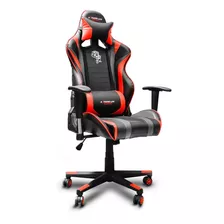 Cadeira De Escritório ELG Ch05bkrd Gamer Ergonômica Preta E Vermelha Com Estofado De Couro Sintético