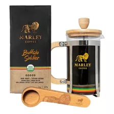 Prensa Francesa 600 Ml + Café Molido Marley Coffee + Spoon