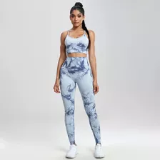 Conjunto Hupana Legging Top + Cropped Tie Dye Academia