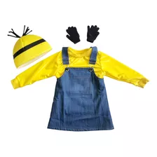 Disfraz Mini On Vestido Overol Minero Amarillo Niña