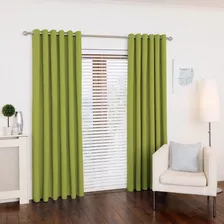 Cortina Para Sala E Quarto 300x280 Com Ilhos Para Varão Cor Verde Pistache