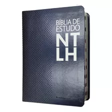 Bíblia De Estudo Ntlh Sbb Tamanho Grande Com Índice Capa Luxo Azul