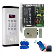 Portero De Audio Gsm 4g 10 Llaveros Chapa Y Fuente Respaldo