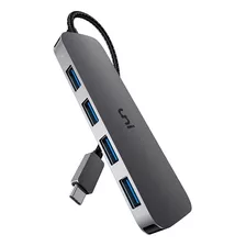 Hub Uni Usb C A Usb, 4 Puertos, Aluminio, Usb Tipo C