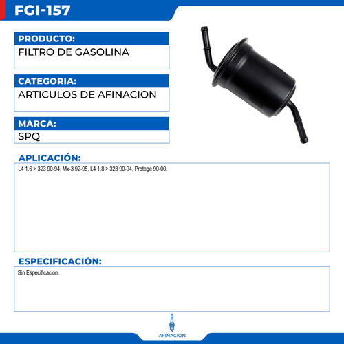 Filtro De Gasolina Mazda Mx-3 1992-1995 L4 1.6 Foto 3