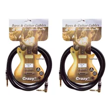 2 Cables Guitarra Bajo Calidad Studio Chapado En Oro 3 Mts