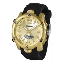 Relógio X-games Masculino Anadigi Xmppa292 Dourado Cor Da Correia Preto Cor Do Bisel Preto