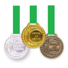 200 Medalhas Metal 29mm Honra Mérito - Ouro Prata Bronze