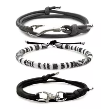 Kit 3 Pulseira De Ancora Bracelete Masculino