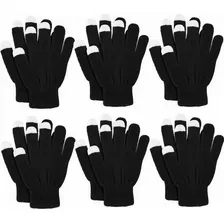 6 Pares Guantes Tejidos Touch Tablet Celular Invierno Lana