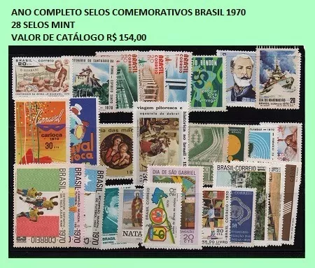 1970-1979 10 Anos Completos Selos Comemorativos Brasil*