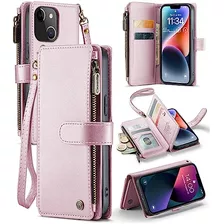 Funda Cartera Para iPhone 13 Rosa-02