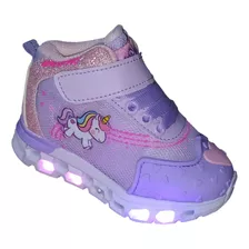 Tenis Bota Focos Niño Niña Calidad Led Personaje Velcro Moda