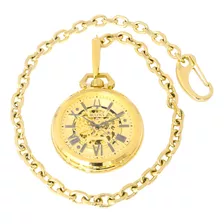 Relógio De Bolso Bulova Sutton Corda Automático 97a178 Gold