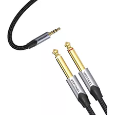 Cable Audio Estereo 3.5mm Trs / 2x6.35mm Pc Ts Mono 200cm