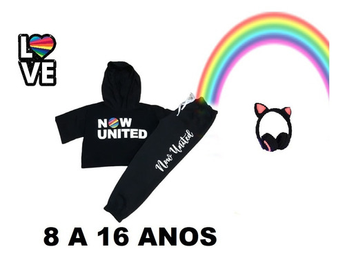 Conjunto Feminino Infantil Now United Corpped+calça Sabina 