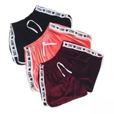 5 Shorts Love Veludinho Shortinho Veludo Molhado Feminino