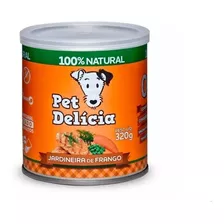 Alimento Pet Delícia Receitas Clássicas Para Cão Todos Os Tamanhos Sabor Jardineira De Frango Em Lata De 320g