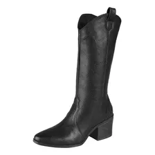 Bota Vaquera Larga Para Mujer Castalia Negro 139-26