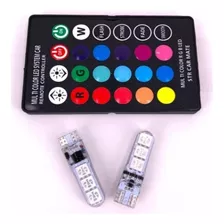 Par Lâmpada Pingo T10 6 Led Rgb 16 Cores Silicone Control Nf