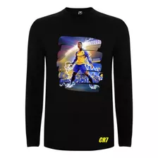 Polera Cristiano Ronaldo Al Nassr Manga Larga Estampada 