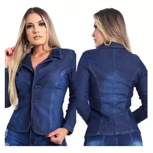 Blazer Casaquinho Feminino Jeans Slim Super Lindo Lançamento