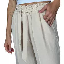 Calça Pantalona Duna Modelo Clochard Com Cinto Moda Elegante