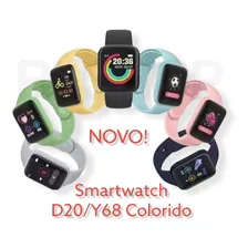 Kit 4 Smartwach Relógio D20 Y68 Colorido Macaron Coloca Foto