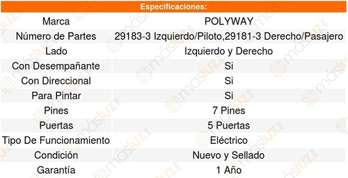 Set 2 Espejos Polyway Audi A3 09_13 Foto 4