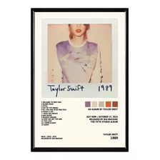 Taylor Swift Álbum Music Tracklist Cuadro Con Marco Madera