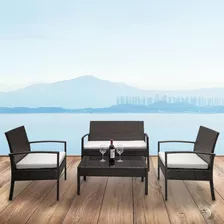 Ultimo Set De 4 Sofa Mesa Para Jardín El Mejor