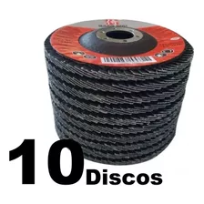 10 Discos Lixa Flap Desbaste Lixadeira Metal Madeira 115mm