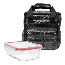 Lonchera Juvenil Alcochado Con Pyrex 650ml Negro