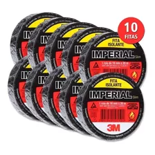 Kit 10 Rolos Fita Isolante 5 Metros - 3m Imperial 