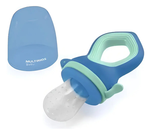 Porta Frutinha Tela Silicone Alimentador Infantil Multikids Cor Azul