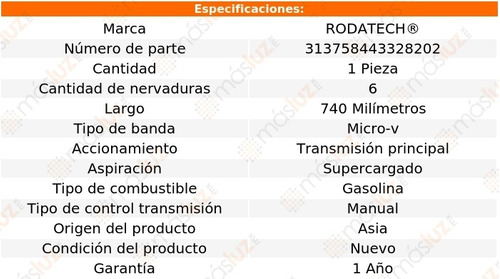 (1) Banda Accesorios Micro-v C230 4 Cil 2.3l 99/00 Foto 2