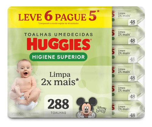 Huggies Max Clean Toalhas Umedecidas Em Pacote 288un