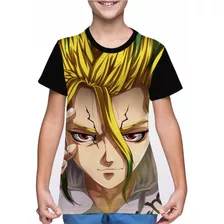 Camiseta/camisa Infantil Anime Dr Stone Senku Ishigami