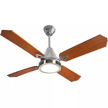 Ventilador De Techo Acero Con Palas De Madera Led 18w Tg